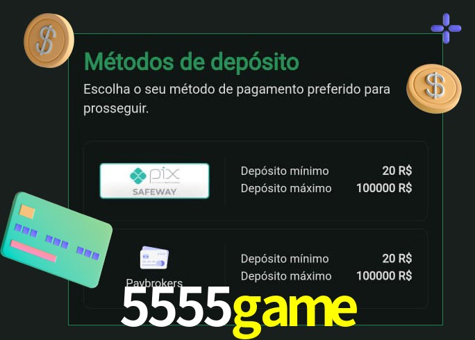 O cassino 5555game oferece uma grande variedade de métodos de pagamento